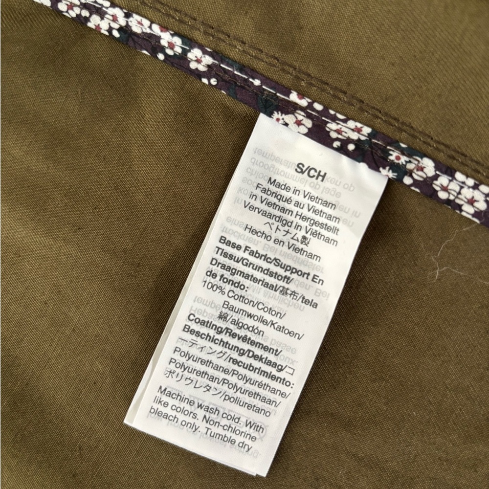 J Crew Barn Jacket with Liberty Floral Print Olive Green Small Like New - Picture 7 of 14
